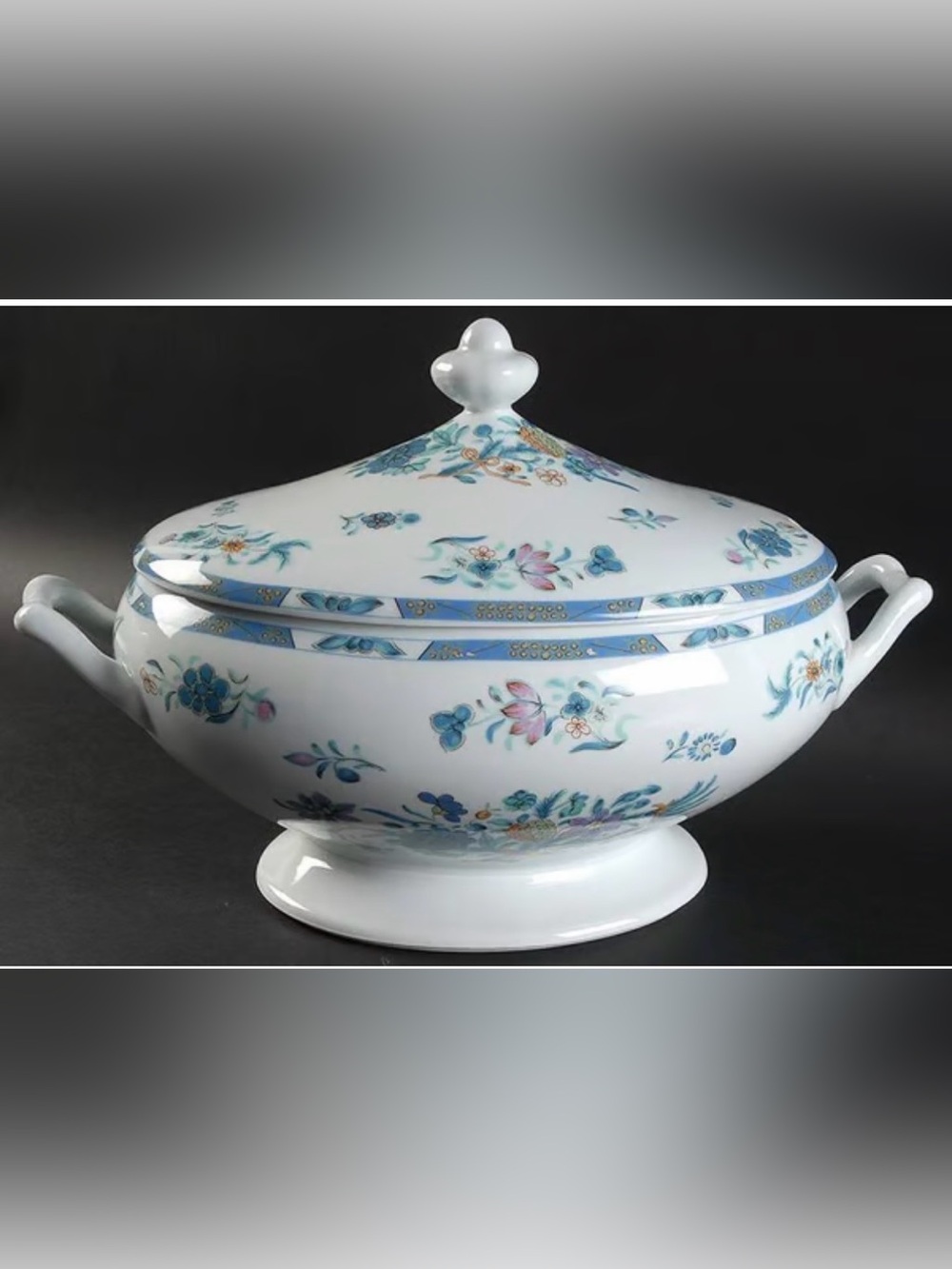 Vintage Nwot Bernardaud pahang oval tureen & lid Limoges France